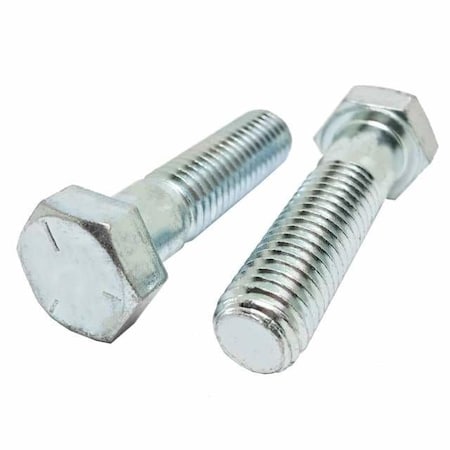 Newport Fasteners Grade 5, 1"-8 Hex Head Cap Screw, Zinc Plated Steel, 11 in L, 10 PK 555794-10